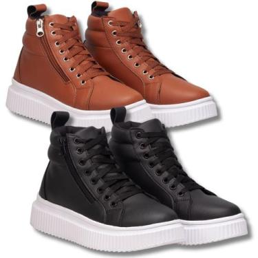 Imagem de Bota Feminina, Kit 2 Pares, 1 Par Preto + 1 Par Caramelo. - Fierre, 40