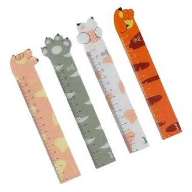Imagem de Régua Plástica Patinhas Pet 15cm Diversos Modelos Brw - LC