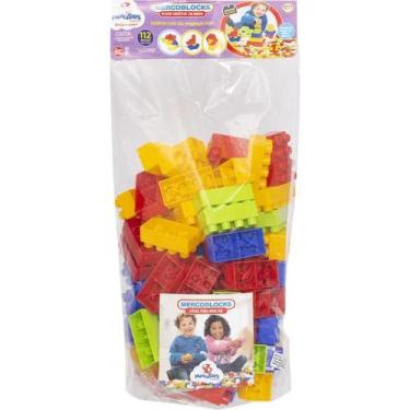 Imagem de Brinquedo Blocos Didáticos Coloridos 112 Peças Mercotoys 306