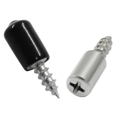 Imagem de LifCratms 60 peças de pinos de parafuso de suporte de prateleira auto-roscante, suporte de camada de ripa sem perfuração, pregos com manga preta antiderrapante para prateleiras de armário de armário