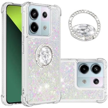 Imagem de Monwutong Capa Fina Slim Fit para Redmi Note 13 Pro 5G, com Glitter Líquido Efeito Areia Movediça, Suporte de Anel e Proteção Antiqueda, WTZH Colorida