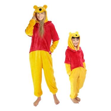 Imagem de Funziez! Macacão adulto slim fit – fantasia de animal de Halloween – peça única de cosplay de pelúcia para mulheres e homens, Urso de mel, 5-6 Years