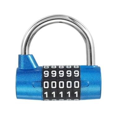 Imagem de PATIKIL Cadeado combinado, cadeado de 5 dígitos para academia, cadeado de segurança com senha de liga de zinco sem chave para caixa de ferramentas de cerca de armário esportivo, gaveta de caixa de