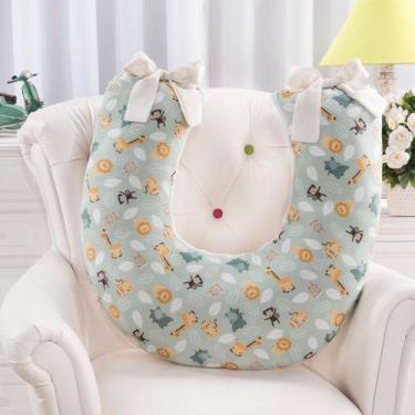 Imagem de Almofada Amamentação Travesseiro Multifunções Apoio De Bebê Firme e Ma