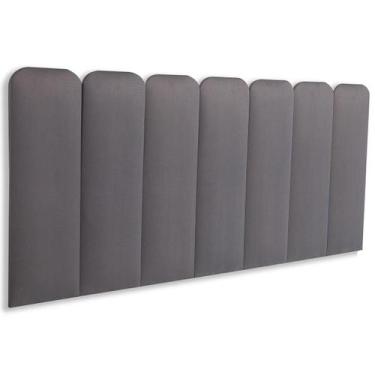 Imagem de Cabeceira Casal Estofada de Colar na Parede Kit 7 Placas Modelo Arredo