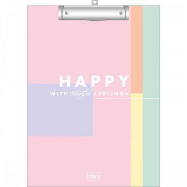 Imagem de Prancheta a4 decorada happy c/ prendedor metálico - tilibra