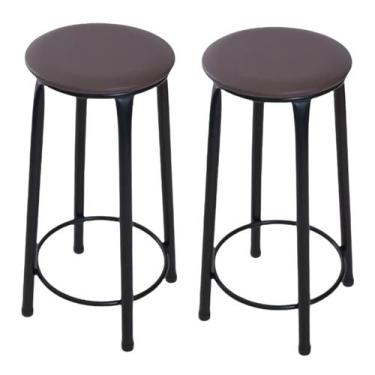 Imagem de Kit 2 banquetas alta sem encosto cozinha bar balcão - ESPAÇO JUNCO, MA