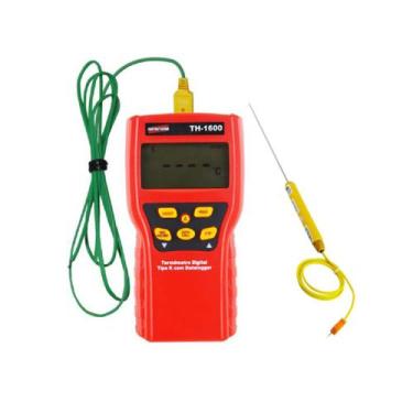Imagem de Kit Termômetro Digital Sensor Tipo K Superfícies Datalogger Manual Máx
