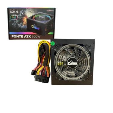 Imagem de Fonte De Alimentação ATX de 500W Com Led Rgb 25 Modos Para PC Silencio