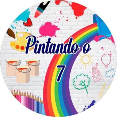Imagem de Painel Festa Redondo C/ Elástico 1,50m Pintando O 7 - Fadrix