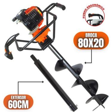 Imagem de KIT Perfurador de Solo Vulcan VPS520 2T 52CC 2,5CV Com Broca 80x20cm +