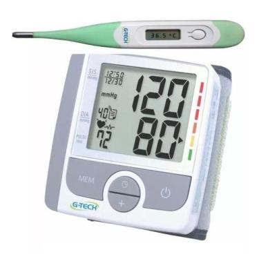 Imagem de Aparelho De Medir Pressão Arterial Digital + Termômetro - G-TECH