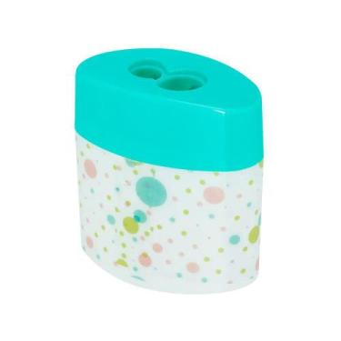 Imagem de Apontador Duplo Plástico Decorado Oval com Depósito - BRW, VERDE-POÁ C