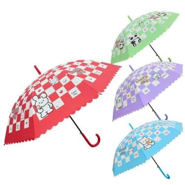 Imagem de Guarda Chuva Infantil Automático Sombrinha Bichinhos Personagens Fofos