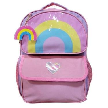 Imagem de Mochila Escolar de Costas Rainbow Infantil  Yins 16" YS42179, Lilás