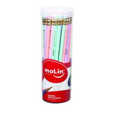 Imagem de Lapis Preto Sextavado Pastel Line Molin, Lilás