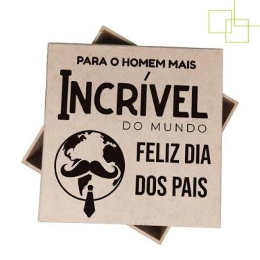 Imagem de Caixa MDF Decorada Melhor Pai do Mundo em MDF Personalizável 15x15x5 -