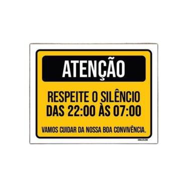 Imagem de Kit 3 Placas Cuidado Respeite O Silêncio Boa Convivência