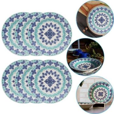 Imagem de Jogo 06 Pratos Fundos Cerâmica Biona Oxford Donna Lola 22cm