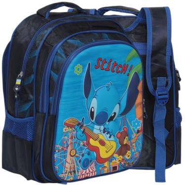Imagem de Mochila Infantil Stitch Bolsa de Costas Estampa 3D Tam G - Plike