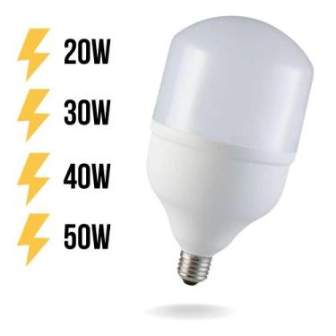Imagem de Lâmpada Bulbo E27 Led Bivolt Branco Frio 20w 30w 40w 50W 6500K - Luz S