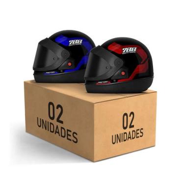 Imagem de Kit 2 Capacetes Sport Moto 788 Viseira Fumê Fechados Pro Tork Masculin