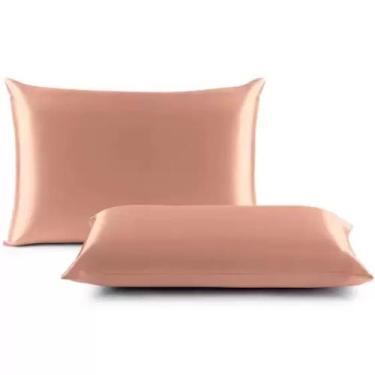 Imagem de Kit 02 Fronhas De Cetim (01 Par) Anti Frizz Macio 50cm x 70cm Com Zípe