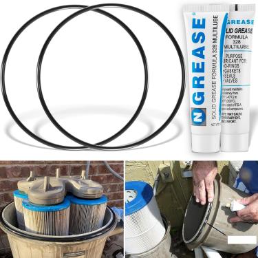 Imagem de Pacote com 2 anéis de vedação para tanque de cabeça de filtro CX900F 0-240 com substituição de lubrificante impermeável SPX0327 para Hayward Star-Clear Plus série de filtros de cartucho de piscina e