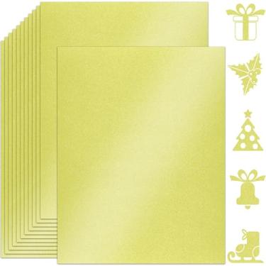 Imagem de Twavang 25 folhas de papel cartolina verde neon brilhante 21 x 28 cm, papel perolado dupla face 250 gsm/41,7 kg para álbuns, convites, impressão e cartões DIY