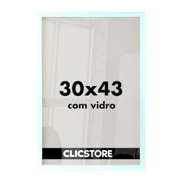 Imagem de Moldura 30x43 cm Decoração Criativa Quadro Pôster Imagem Foto Gravura Arte com Vidro para Parede Sala Quarto Escritório (Branco)