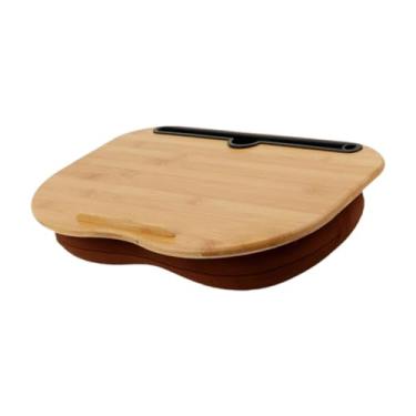 Imagem de Qianly Mesa de colo com almofada bandeja ergonômica versátil resistente ao desgaste presente ideal portátil para criar cama e laptops de escritório, com Ranhura, 38cmx28cm