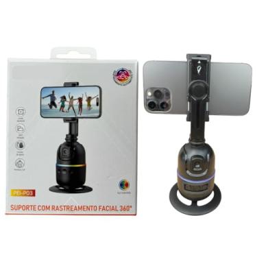 Imagem de Suporte Gimbal Estabilizador Celular Câmera Rotação 360° Reconhecimento Facial Dança Video TikTok Instagram