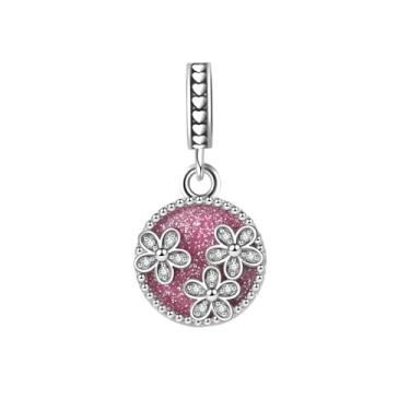 Imagem de MiiFort Pingente de flor floral cintilante serve para pulseiras Pandora Charms Moments, One Size, Cobre, Sem Pedra Preciosa