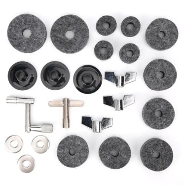 Imagem de Drum Felt Pad Cymbal Kit Robusta Acessórios que Não Deslizam para Bateristas (Cinza)