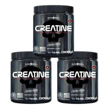 Imagem de Kit 3 Creatine Creatina 100% Pura Monohidratada 300g Black - BLACK SKU