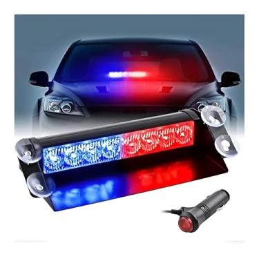 Imagem de Giroflex Parabrisa Led Vermelho Azul Ventosa E Suporte 12V - Polícia