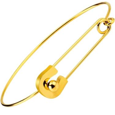 Imagem de Pulseira de alfinete de segurança de ouro – moda minimalista moderna e ousada, pulseira de alfinete, pino de clipe de papel delicado, corrente fina, pulseira de ouro, desgastado, streetware,