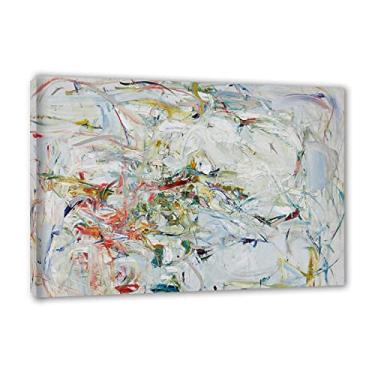 Imagem de JZSDGB Famosa arte de parede em tela emoldurada pronta para pendurar - impressão abstrata Jackson pollock - reproduções de pinturas pôsteres - 'Links coloridos, imagens de arte de 1956' para decoração