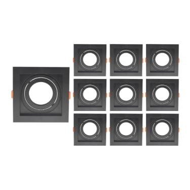 Imagem de 10 Spots de Embutir Recuado Flea para 1 Lâmpada Par 20 Quadrado Preto
