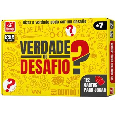 Imagem de Brincadeira de Criança Jogo de Tabuleiro Verdade ou Desafio 112 Cartas