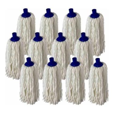 Imagem de Refil Mop Esfregão Úmido Rosca Universal Algodão Kit Com 12 - Roma