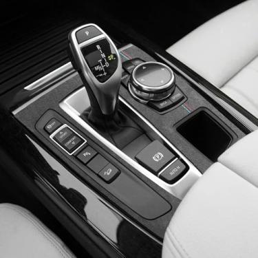 Imagem de BETTERHUMZ Capa adesiva de painel de mudança de marchas para carro compatível com BMW F15 F16 Series X5 X6 2014-2018 para Alcantara Suede Center Console Trim Interior Acessórios