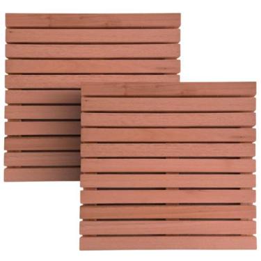 Imagem de 2 Deck Madeira Modular 50x50 Natural Área Interna e Externa - Tudo Jar