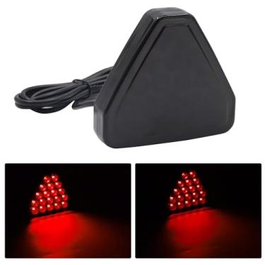 Imagem de jose2015 1 peça de luz de freio traseira de carro triangular vermelha, lâmpada de freio traseiro universal de 12 V 19 LEDs terceira luz de freio F1 para motocicleta, quadriciclo, caminhão, SUV (concha