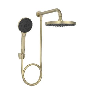 Imagem de Chuveiro Redondo De Parede Com Desviador Multijatos Flex Max Summer Gold Deca