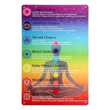 Imagem de BOXOB Pôster gráfico de chakra, metal 7 formas sagradas arte de parede yoga presente de natal dia dos namorados energia cura sala de arte zen parede yoga decoração para amigos da família mulheres