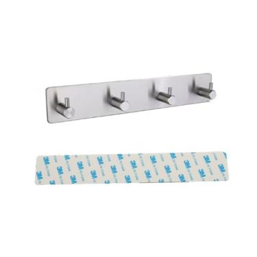 Imagem de Ganchos de parede 3M Adesivo Autoadesivo Gancho de porta Toalha Roupas Cabide de roupão Gancho de ferragens de cozinha Ganchos de aço inoxidável, A61311N, 4