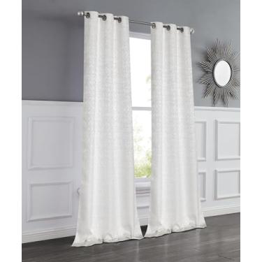 Imagem de Cortinas escurecidas para quarto e sala de estar, conjunto de 2 painéis, 96,5 cm x 213,4 cm (total de 193 cm de largura), controle de luz e privacidade, semiescurecido, lavável na máquina, ilhós de