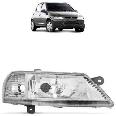 Imagem de Farol Dianteiro Celta 1999 a 2006 Máscara Cromada Liso Acrílico - Auto
