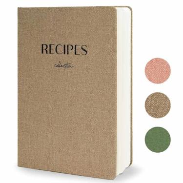 Imagem de hi!SCI Livro de receitas em branco para escrever em suas próprias receitas, caderno de receitas grande com 192 páginas, diário de receitas de capa dura de 17,78 x 25,4 cm para amantes de culinária